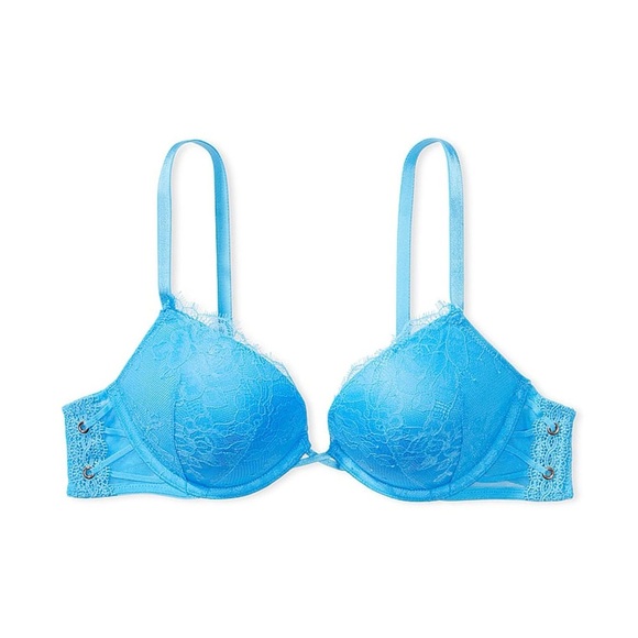 Victoria’s Secret Very Sexy Capri Blue Add 2 Cups Push Up Eyelet Lace 34A - Picture 8 of 10